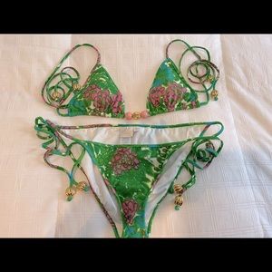 Milly Floral Halter Top/Bikini Set